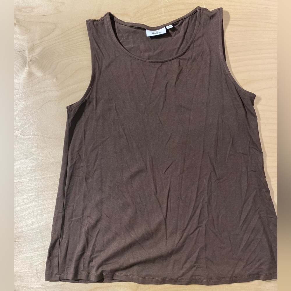 Kim Rogers Chocolate Brown Tank Top Small (QL) - Picture 3 of 7